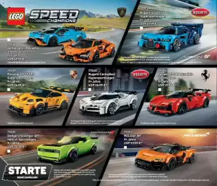 Lego Flugblatt Seite 130: Lamborghini Revuelto und Huracán STO €49,99, Porsche 911 GT3 RS Supersportwagen €26,99