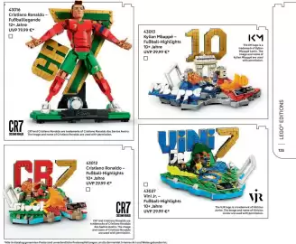 Lego Flugblatt Seite 135: Vini Jr. – Fußball-Highlights €29,99, Kylian Mbappé – Fußball-Highlights €29,99