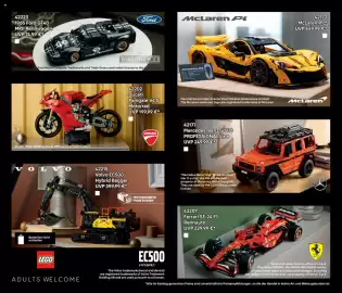 Lego Flugblatt Seite 148: LEGO Volvo EC500 Hybrid Bagger €399,99, Ferrari SF-24 F1 Rennauto €229,99