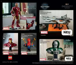 Lego Flugblatt Seite 154: LEGO S.H.I.E.L.D.-Helicarrier €369,99, LEGO Doctor Doom Büste €49,99