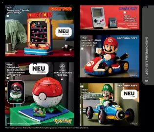 Lego Flugblatt Seite 157: Mario Kart™ - Luigi & Turboflitzer €179,99, Donkey Kong™ Arcade €169,99