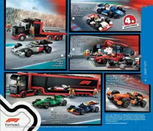 Lego Flugblatt Seite 57: LEGO F1® Williams Racing und Haas F1® Rennautos €19,99, LEGO F1® Truck mit Audi F1® Rennwagen €44,99