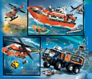 Lego Flugblatt Seite 59: LEGO Rettungsboot der Küstenwache mit Hubschrauber €109,99, LEGO Hubschrauber der Küstenwache €59,99