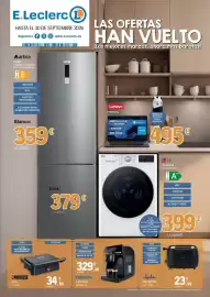 Catálogo E.Leclerc Página 1: Jata tostadora jett1262 €23,90, LG lavadora F4WR5509A1W €399,00