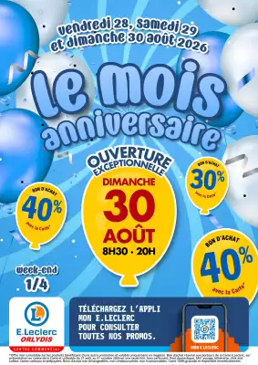 E.Leclerc | ANNIVERSAIRE 1 (valable jusqu'au 30-08)