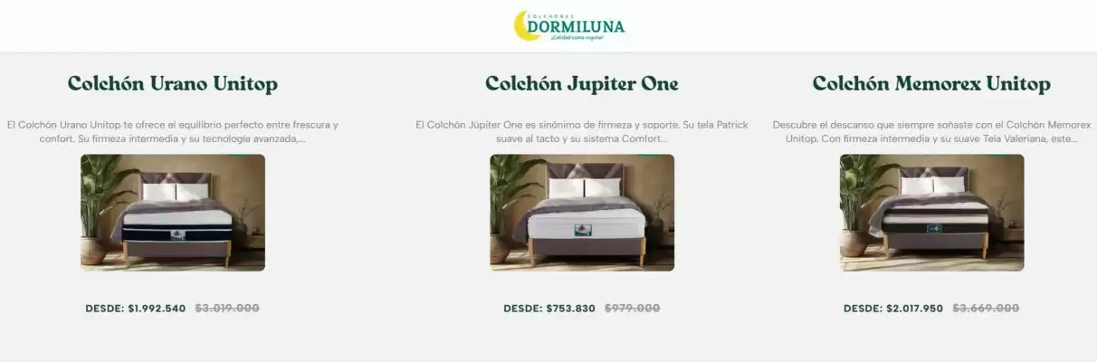 Colchones Dormiluna (válido hasta 4-09)
