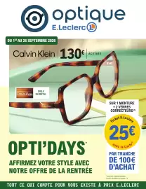 Catalogue E.Leclerc Optique | Opti'Days de la rentrée page 1: Calvin Klein €130,00