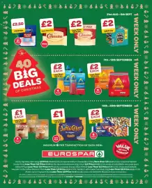 Spar leaflet week 36 Page 1: McVities jaffa cakes €1,00, Coleraine medium €2,00