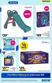 BIG W catalogue Page 2: Somersault Plastic Slide €39,00, Cadbury Variety Jumbo Pack €29,00