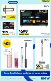 BIG W catalogue Page 3: EKO 70" 4K Ultra HD TV with TIZEN €699,00, Shark PowerPro Cordless Stick Vacuum Mauve €274,00