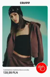 Cropp gazetka tydzień 36 Strona 2: Czekoladowa rozpinana bluza ze scuby Cropp €139,99