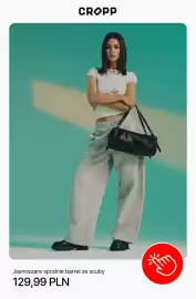 Cropp gazetka tydzień 36 Strona 8: Jasnoszare spodnie barrel ze scuby Cropp €129,99