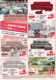 Folheto Conforama Página 2: Chaise Longue 3 Lugares Direita NAHIA €1.099,00, Chaise Longue com Cama Landon €1.299,00