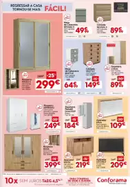 Folheto Conforama Página 9: Aparador Erva €109,00, Roupeiro touch ii €299,00
