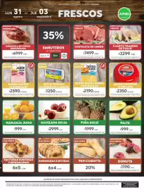 Catálogo Jumbo Página 1: Piña gold €1.999,00, Cuarto trasero de pollo €3.299,00