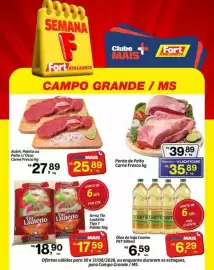 Tabloide Fort Atacadista Página 1: Mais - acém, paleta ou peito c/osso carne fresca €27,89, Coamo - óleo de soja €6,59
