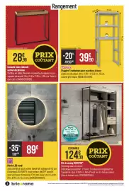 Catalogue Bricorama page 2: CHESTER Kit dressing €124,30, TOOMAX Étagère 3 tablettes pour machine à laver €39,90