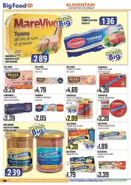 Volantino Big Food Pagina 34: Tonno olio d'oliva Nostromo €4,39, Filetti di tonno in vetro olio oliva Consorcio €2,99
