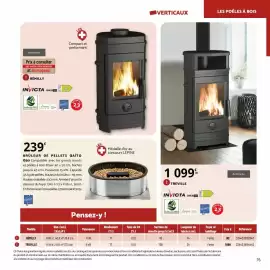 Catalogue Bricomarché page 15: Invicta - treville €1.099,99, Dim - brûleur de pellets gato q30 €239,00
