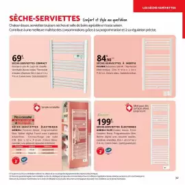 Catalogue Bricomarché page 30: Dim - sèche-serviettes compact €69,00, Dim - sèche-serviettes à inertie fluide €84,90