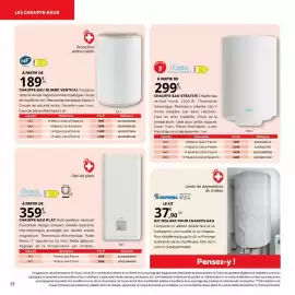 Catalogue Bricomarché page 33: Soprema - kit isolant pour chauffe-eau €37,90, Chauffe-eau blende vertical €189,00