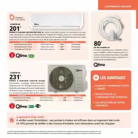 Catalogue Bricomarché page 40: Qlima - kit de liaison 4 m €80,00, Qlima - pompe à chaleur air/air duo scm 70 €201,00