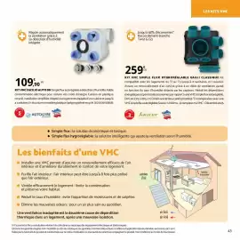 Catalogue Bricomarché page 43: Sauter - kit vmc simple flux hygroreglable gauli classique €259,00