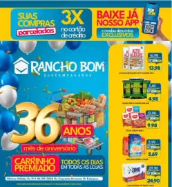 Catálogo Rancho Bom Supermercados semana 36 Página 1: Pizza lebon €9,98, Feijão preto santo dia €4,98