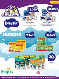 Catálogo Supermayorista Vital semana 36 Página 8: Babysec pañal hiper €8.399,00, Babysec pañales regular €2.099,00