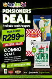 Super Save catalogue Page 1: Sasko Cake Flour Spekko Rice White Star Super Maize Meal €299,00