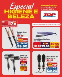 Encarte Rede Top Página 1: Secador Elgin Super Ionic un. €259,90, Prancha Alisadora Elgin Glossy Color Bivolt un. €99,90