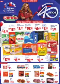 Catálogo Camiño supermercados Página 1: Toucinho Suíno Congelado €24,99, Linguiça Toscanã Excelência €15,90