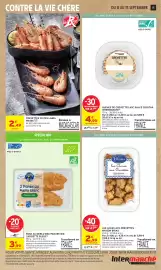 Catalogue Intermarché Hyper semaine 36 page 15: L'Assiette Bleue 2 Panés au Merlu blanc €3,99, Intermarché Crevettes €4,99