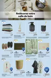 Catalogue JYSK page 8: BAGGETORP Rideau de douche €13,50, KRONBORG Serviette de toilette BREDBYN €4,50