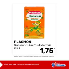 Volantino Iper Tosano settimana 36 Pagina 3: Plasmon Dinosauri €1,75