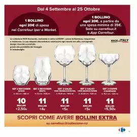 Volantino Carrefour Pagina 29: Bicchieri bibita €11,00, Set 2 calici vino rosso/cocktail €11,00