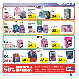 Volantino Carrefour Pagina 35: Astuccio 3 zip Hello Kitty €24,90, Diario Spider-man €12,90
