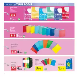 Volantino Carrefour Pagina 38: Quaderno Spiralato A4 Oxford €3,99, Registratore Protocollo Oblò €4,93