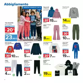 Volantino Carrefour Pagina 46: Leggin in Felpina Stretch €8,99, Felpa Tinta Unità con Zip €5,49