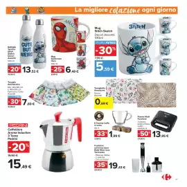 Volantino Carrefour Market Pagina 27: Bottiglia Termica Stitch €13,52, Tazzine Caffè in vetro €1,99