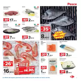 Volantino Carrefour Market Pagina 9: Saku di Salmone Gimar €7,90, Trota Iridea Salmonata €7,90