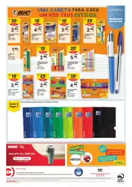 Folheto Continente semana 36 Página 52: Sublinhadores fluorescentes bic c/grip €2,99, Lápis hb bic evolution €1,69