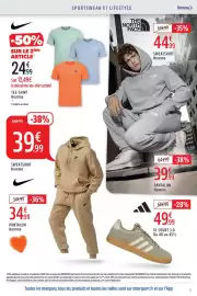 Catalogue Intersport page 3: Nike pantalon homme €34,99, Nike tee-shirt homme €24,99