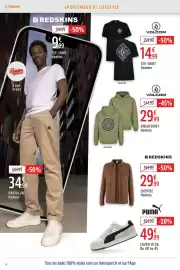 Catalogue Intersport page 4: Volcom tee-shirt homme €14,99, Redskins pantalon homme €34,99