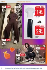 Catalogue Intersport page 6: Puma pantalon femme €39,99, Adidas pantalon femme €29,99