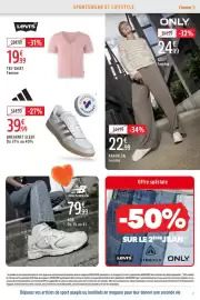 Catalogue Intersport page 7: Levi's tee-shirt femme €19,99, Adidas breaknet sleek €39,99