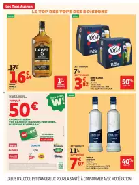 Catalogue Auchan page 16: 1664 Bière blonde €3,82, LABEL 5 WHISKY €16,49