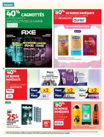 Catalogue Auchan page 32: Gillette Lames de rasoir €25,97, Signal White Now €2,99