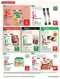 Catalogue Auchan page 4: Fleury Michon Rôti de Porc €2,99, Fleury Michon Blanc de Poulet Halal €4,99