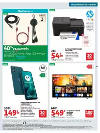 Catalogue Auchan page 51: MOTOROLA SMARTPHONE G06 €149,99, HP IMPRIMANTE JET D'ENCRE €54,90